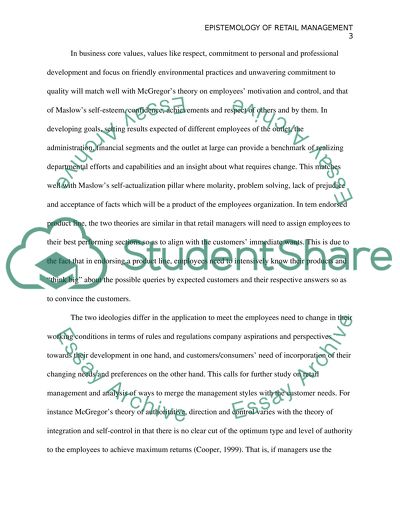 Epistemology of Retail Management