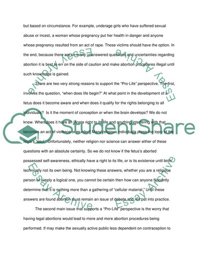 Abortion from a Pro-Life Perspective