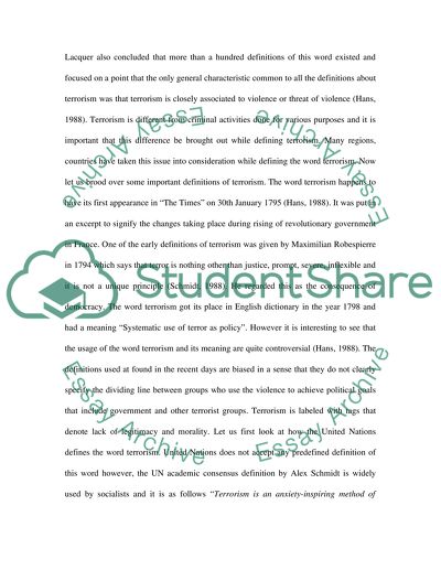 International Terrorism and Terrorist Organizations