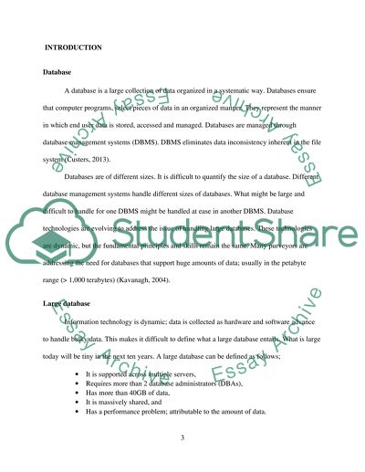 Implementing and Managing Large Databases