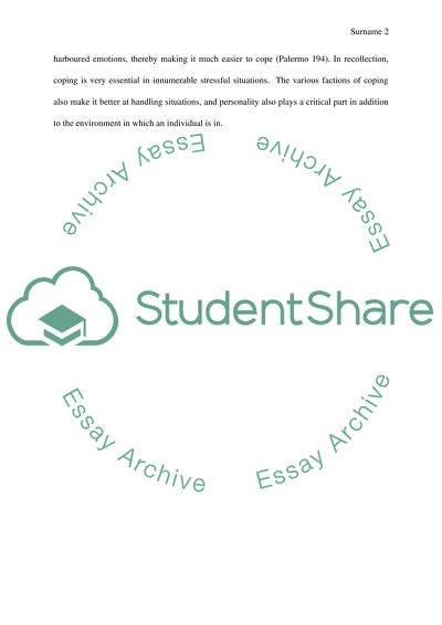 Issues of Coping Processes