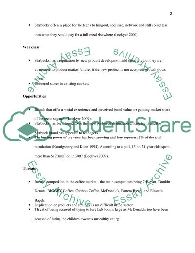 Marketing Plan of Starbucks