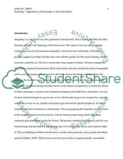 Opportunity and Inequality in the United States