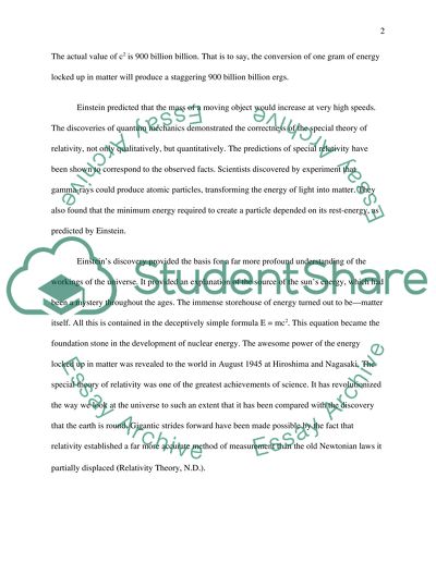 Explain Einsteins theory of relativity and its impact upon science and society