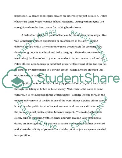 The Role of Integrity in Criminal Justice