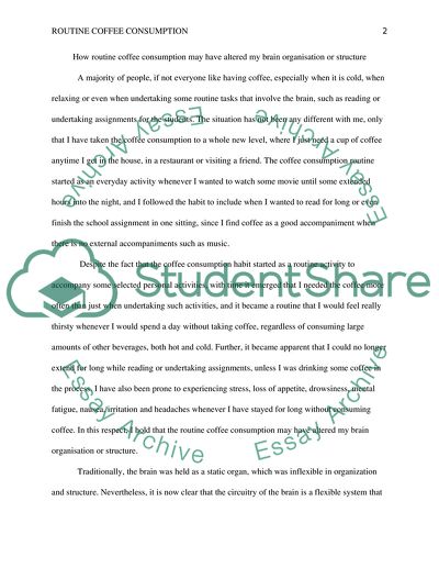 Routine Coffee Consumption