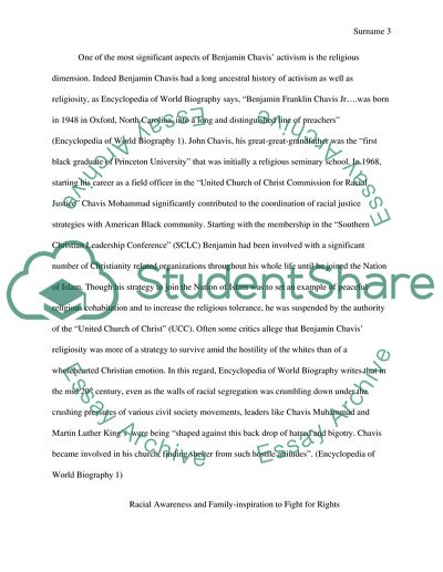 Benjamin Chavis Mohammad - a Protagonist for Racial Equality