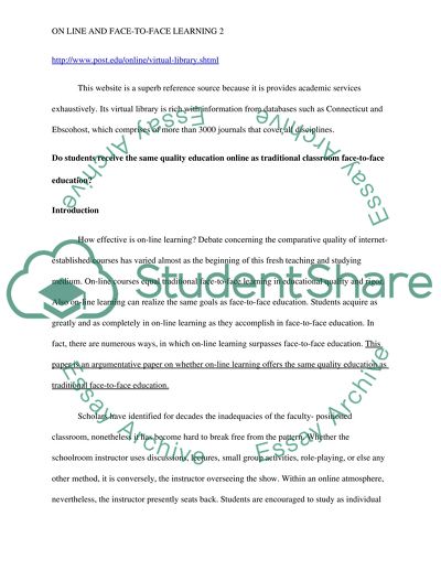 importance of face to face learning research paper