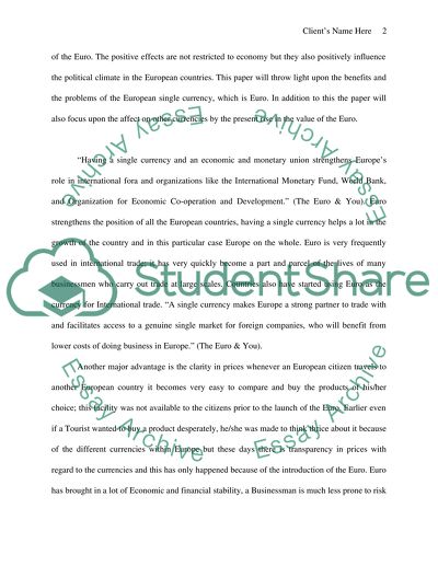 Pros and Cons of the European Currency Union