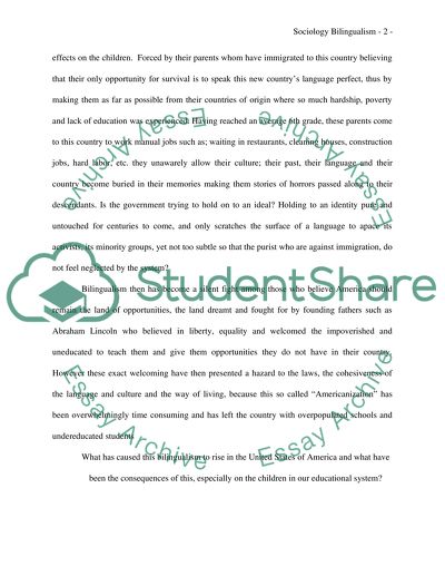 Bilingualism essay