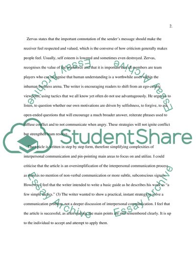 Interpersonal Communication By Michelle Blower