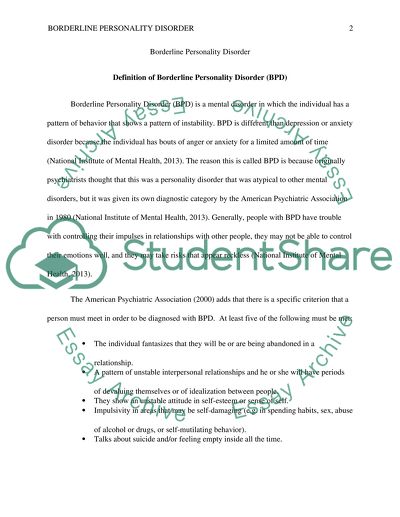 Borderline personality disorder