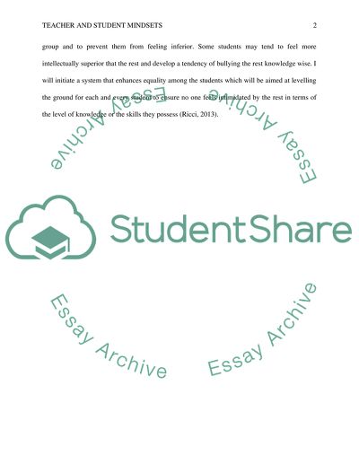 Teacher and Student Mindsets