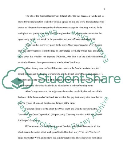 The South as Depicted in the Short Stories Barn Burning and The Life You Save