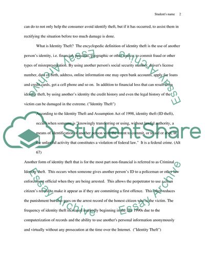 The Current Meaning of Identity Theft