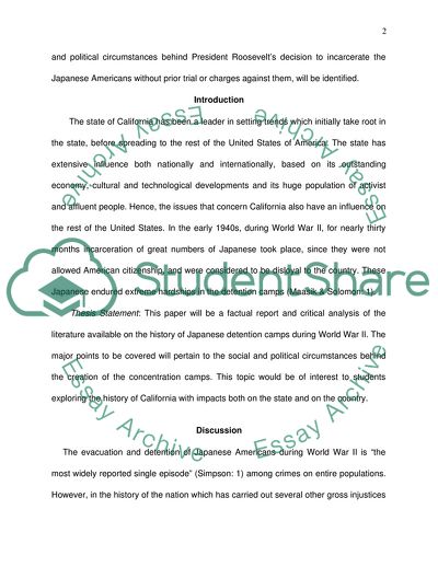 Japanese Detention Camps During World War II