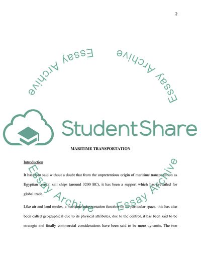 The Unpretentious Origin of Maritime Transportation