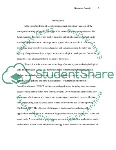 Thesis statement on biometrics picture