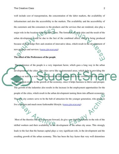 The Creative Class Theory