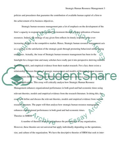 Strategic Human Resource Management enhances organisational performance in both good and bad economic times