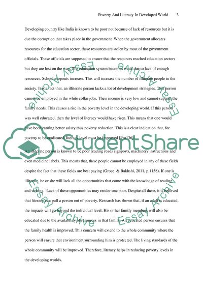 Examine the links between poverty and literacy in the developing world
