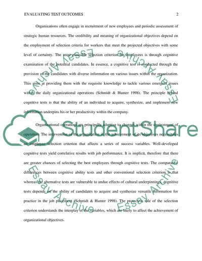 Evaluating Test Outcomes