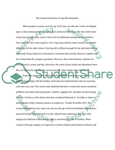 The Controversial Issue of Age Discrimination