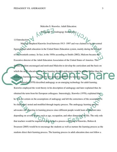 Adult Education Pedagogy vs. Andragogy