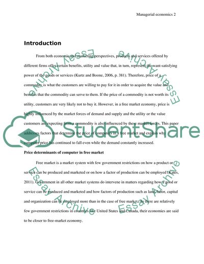Managerial Economics Resit Assignment