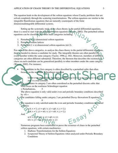 Application of Chaos Theory in the Differential Equations