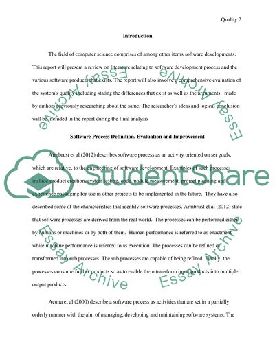 A Comprehensive Evaluation of the Systems Quality