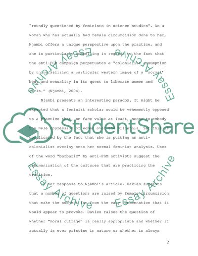 The Practice of Female Circumcision