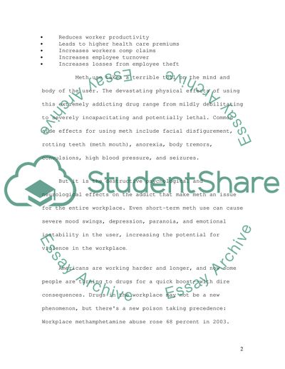 Drug Use at Workplace
