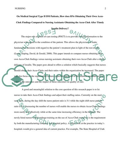 Nursing Policy and Procedure