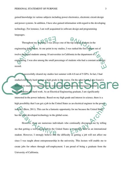 Personal Statement of Purpose
