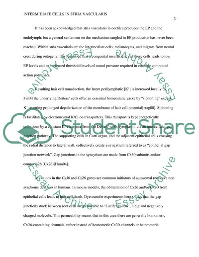 Intermediate Cells in the Stria Vascularis Adaptations