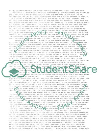 Marketing Strategy of Fork and Dagger Pub