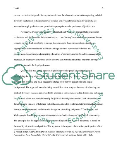 Judiciary in England and Wales is not Reflective of Society