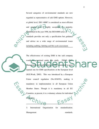 Environmental Management and Assessment