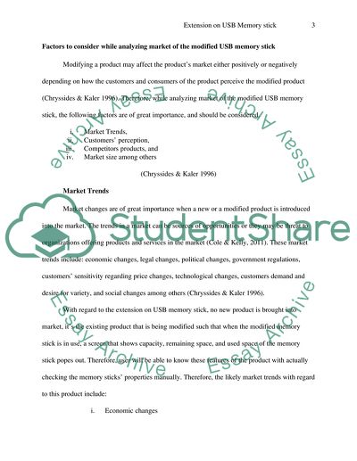 Engineering Management: Extension on USB Memory Stick
