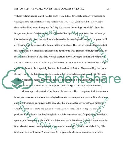 History of the world via its technologies up to 1492