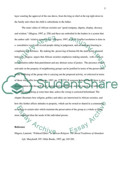 The Ethics of African Societies and Western Industrial Nations