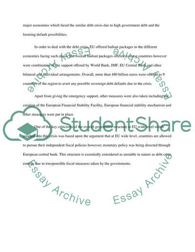 The European debt crisis of 2009