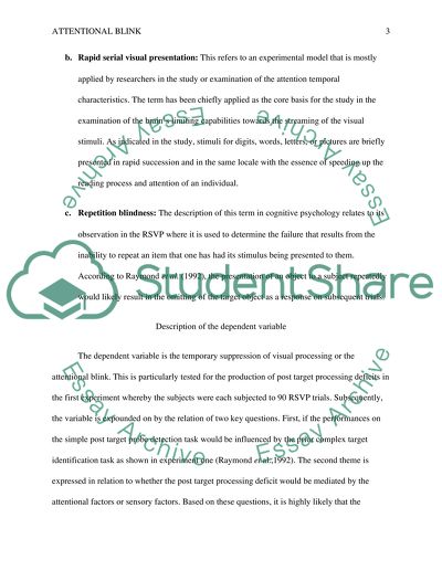 The Temporary Suppression in an RSVP Task