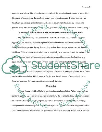 Discussion of Chinese women