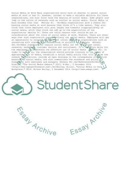 Social Media at Work