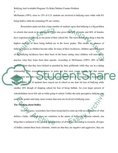 Bullying and Available Programs to Help Children Counter the Problem