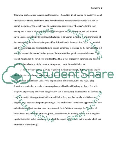 Analysis of the Novel Disgrace by J. M. Coetzee