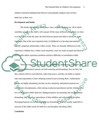 The Parental Role in Childrens Development