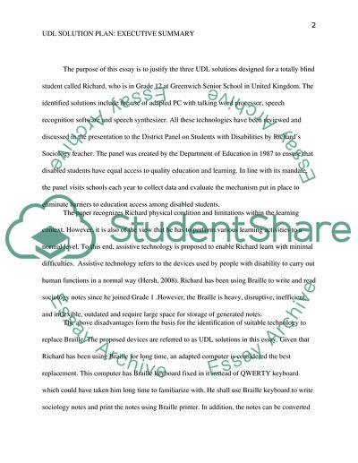 UDL Solutions Plan: Step Four